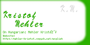 kristof mehler business card